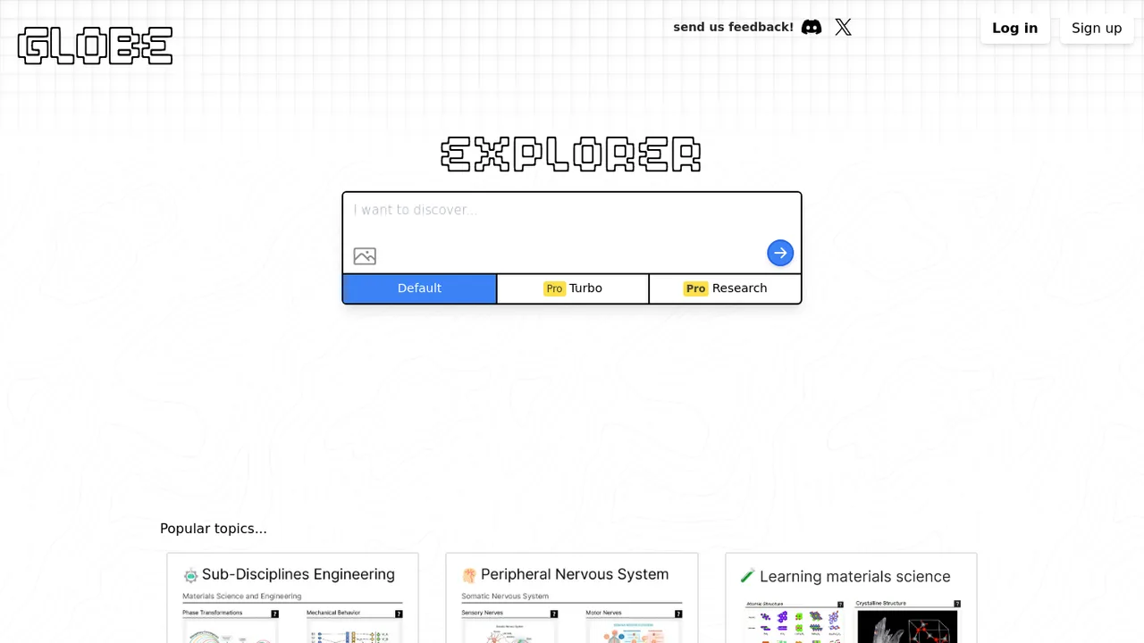Globe Explorer dashboard view