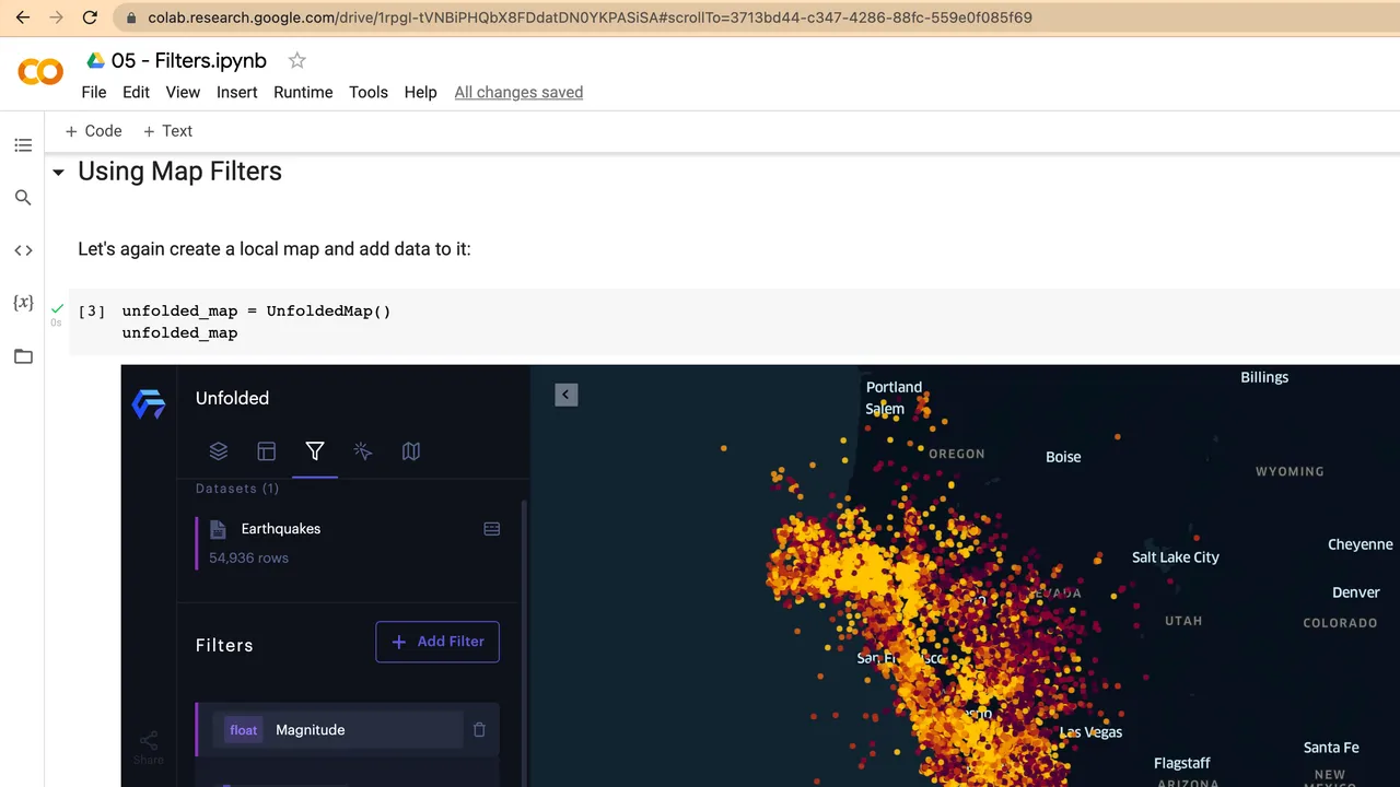 Google Colab interface in use