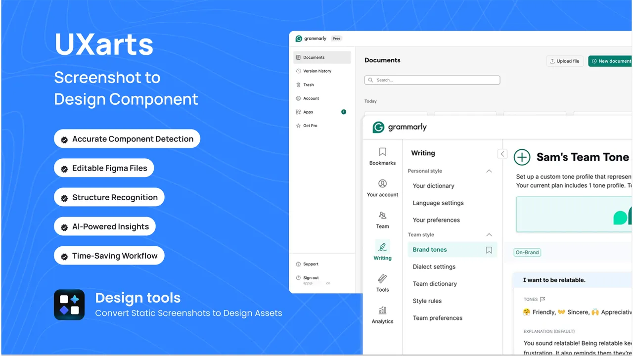 Grammarly dashboard view