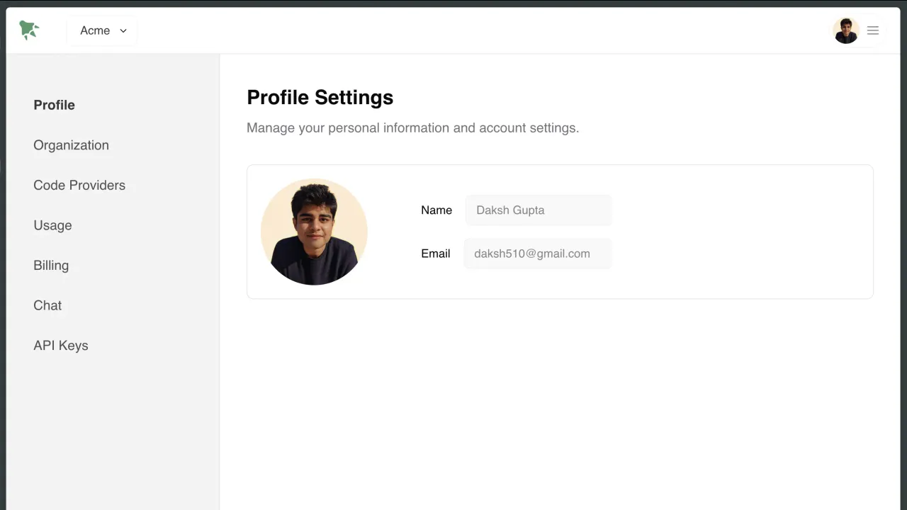 Greptile interface in use