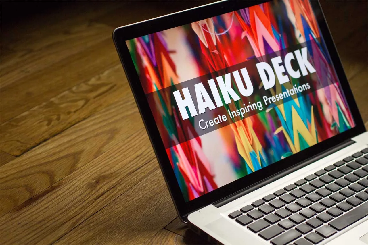 Haiku Deck in action, presentation AI tool