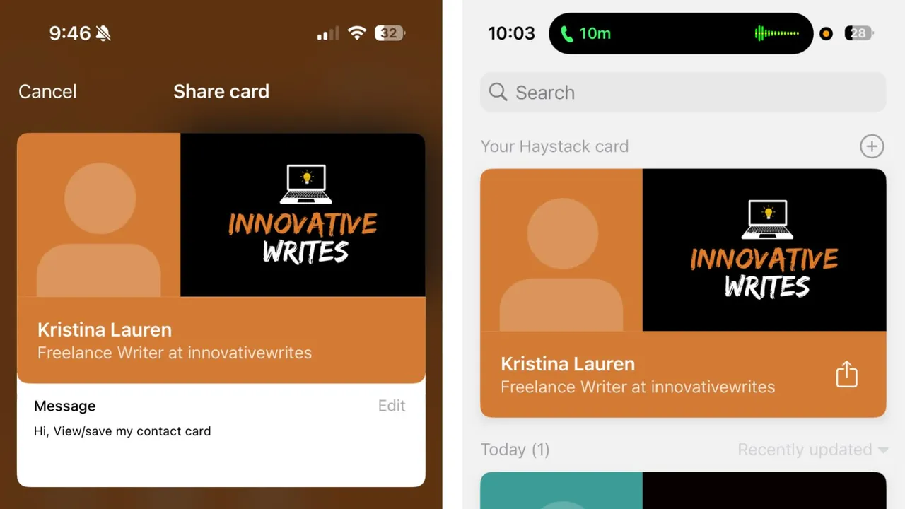 Haystack app screen