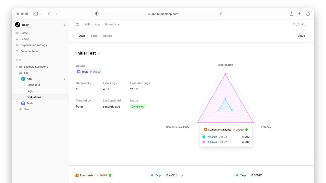 Humanloop in action, code AI tool