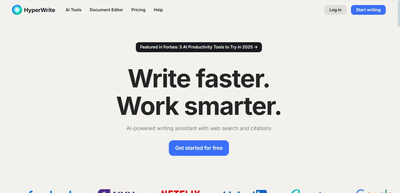 HyperWrite interface in use