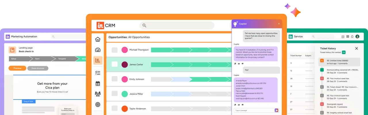 Insightly interface in use