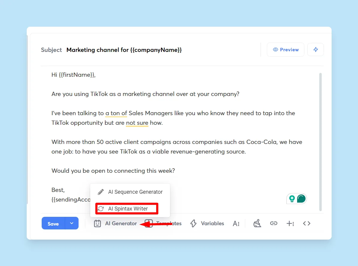Instantly in action, marketing & seo AI tool