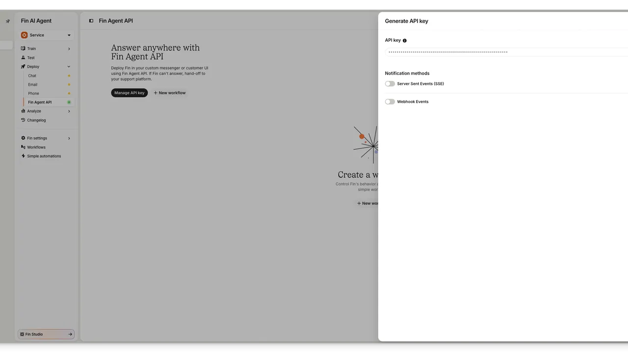 Intercom Fin interface in use