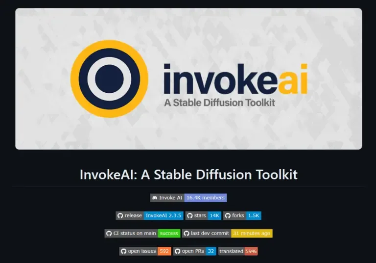 InvokeAI interface in use