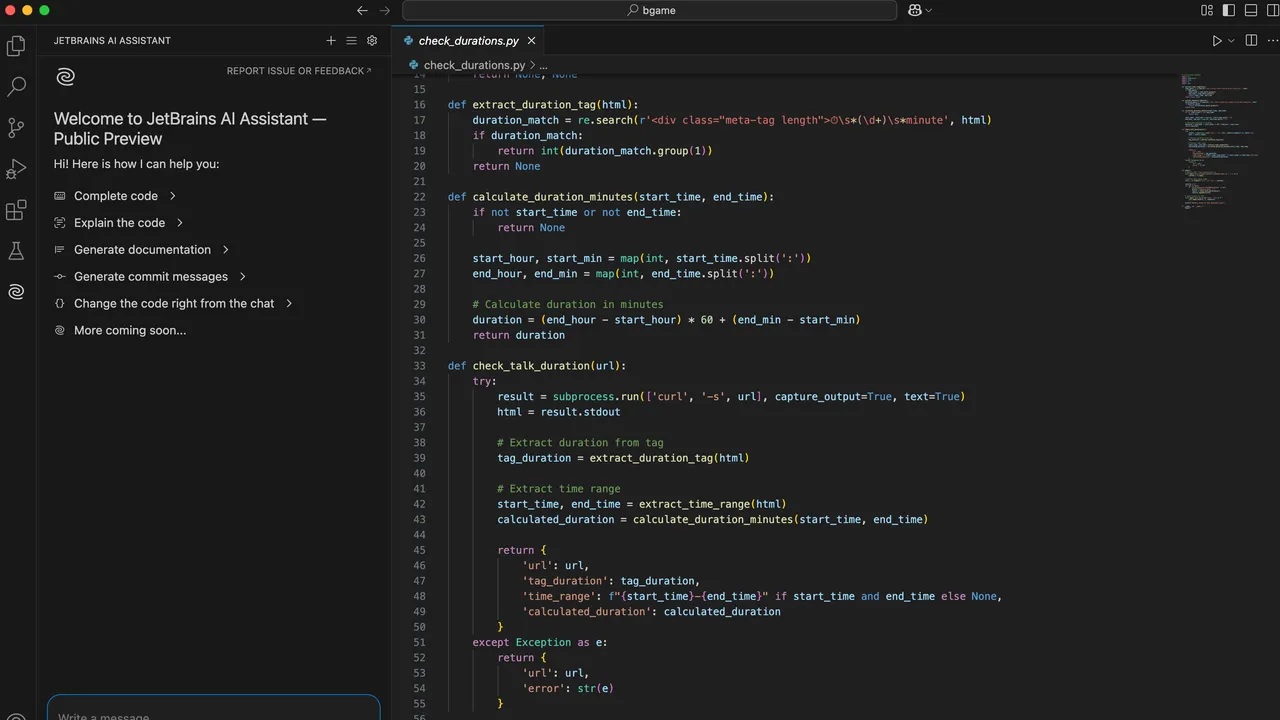 JetBrains AI Assistant dashboard view