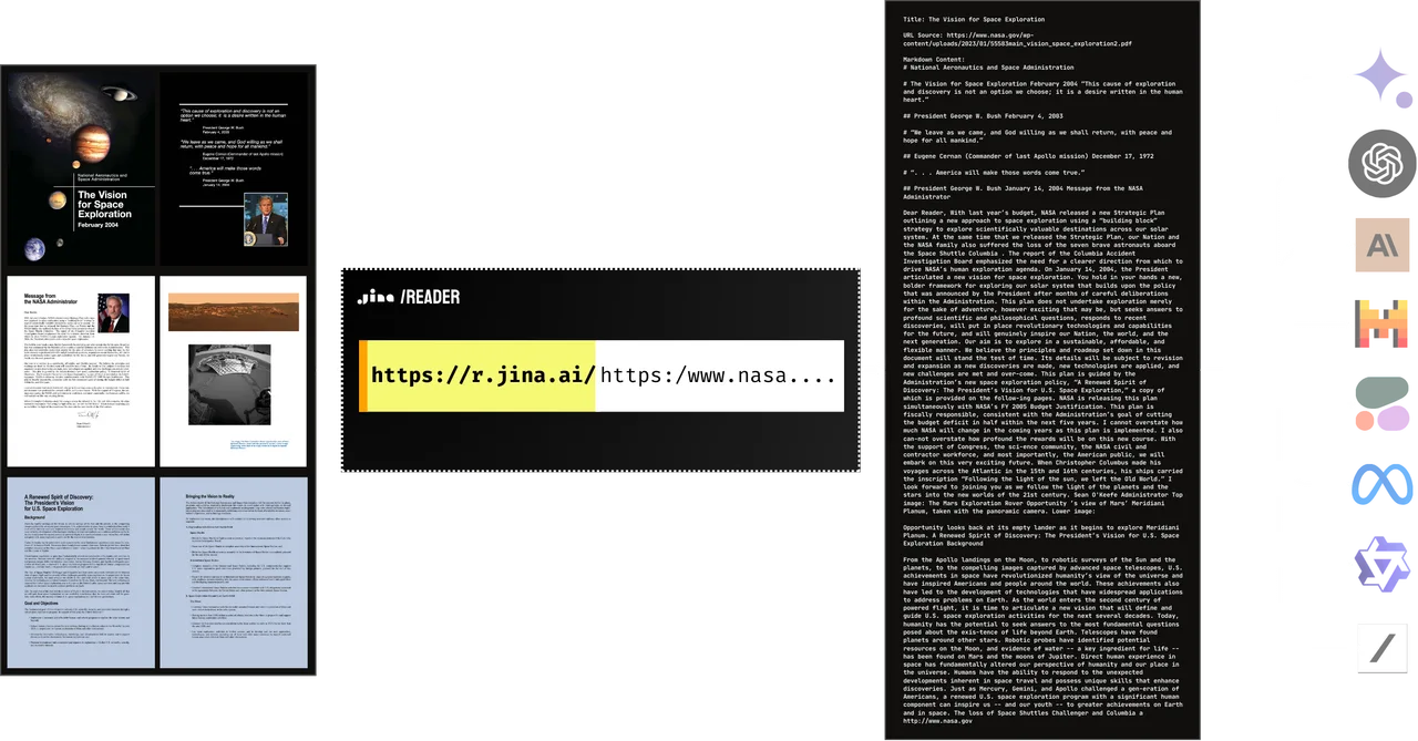 Jina AI Reader interface in use