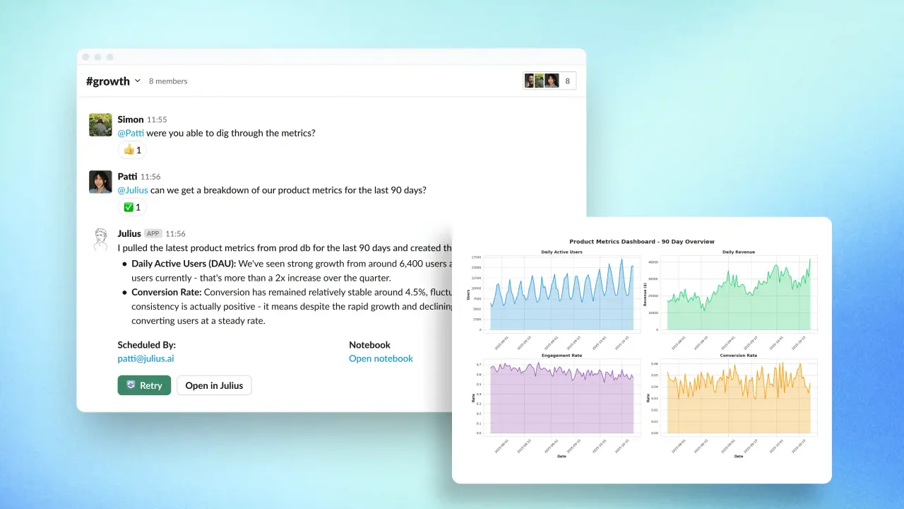 Julius AI interface in use