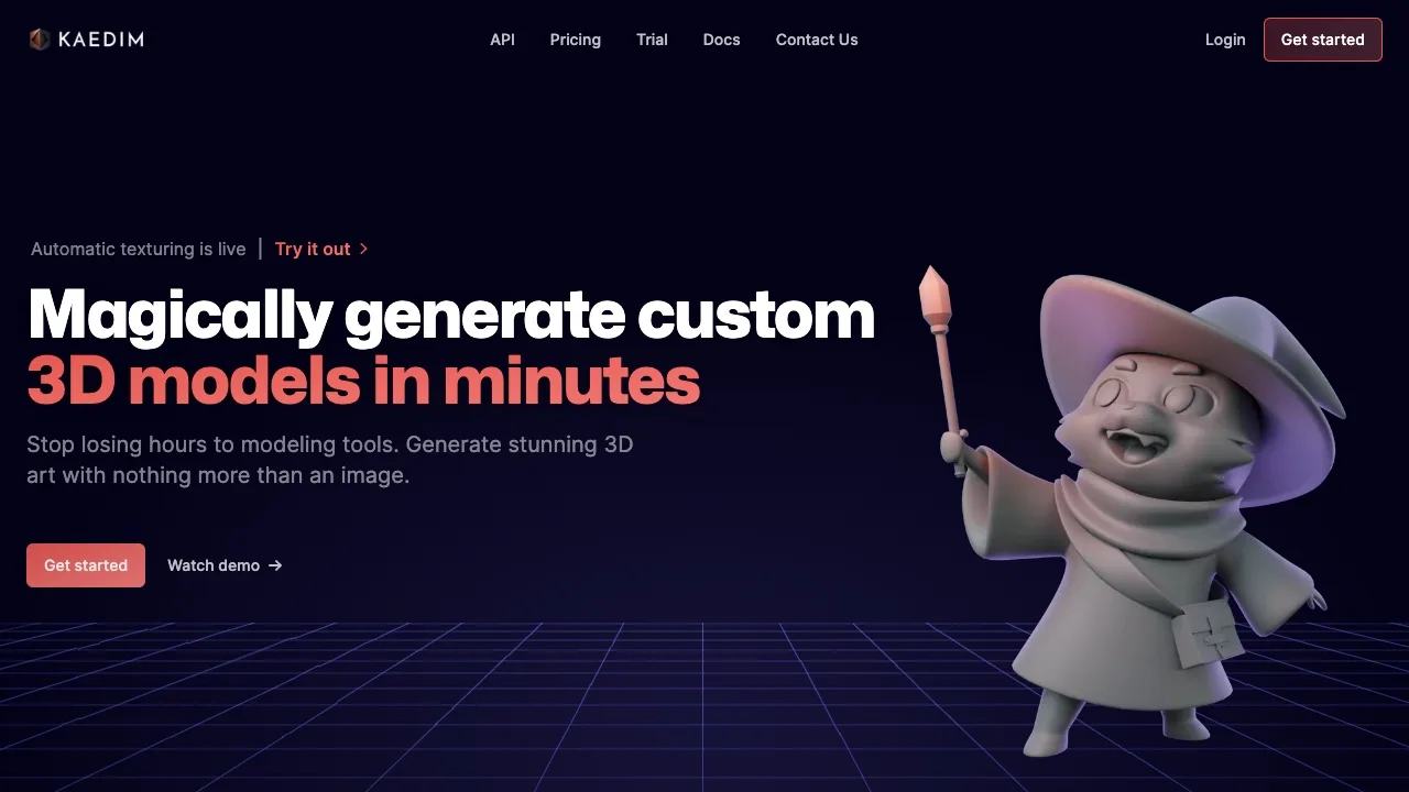 Kaedim in action, 3d & modeling AI tool