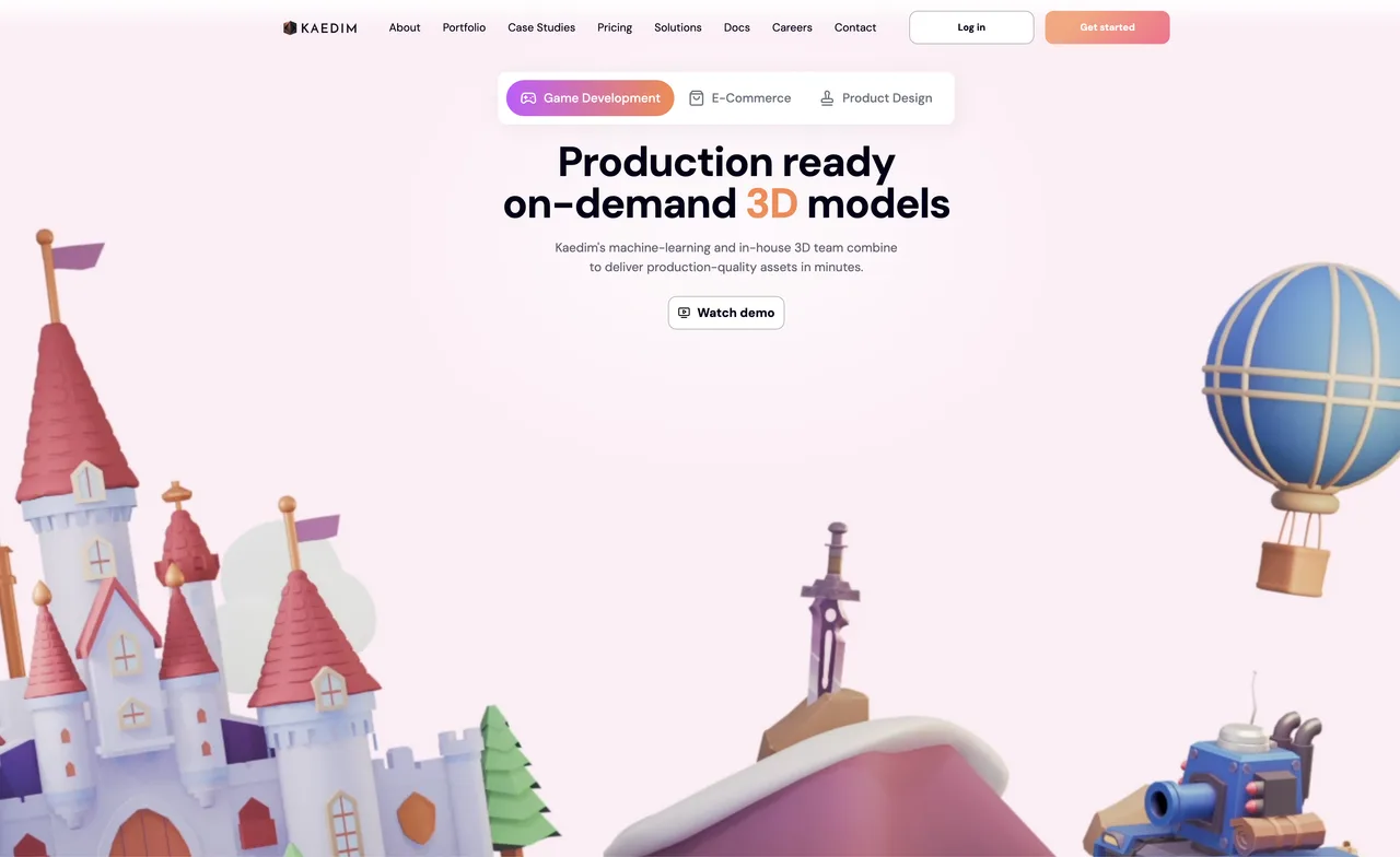 Kaedim app screen