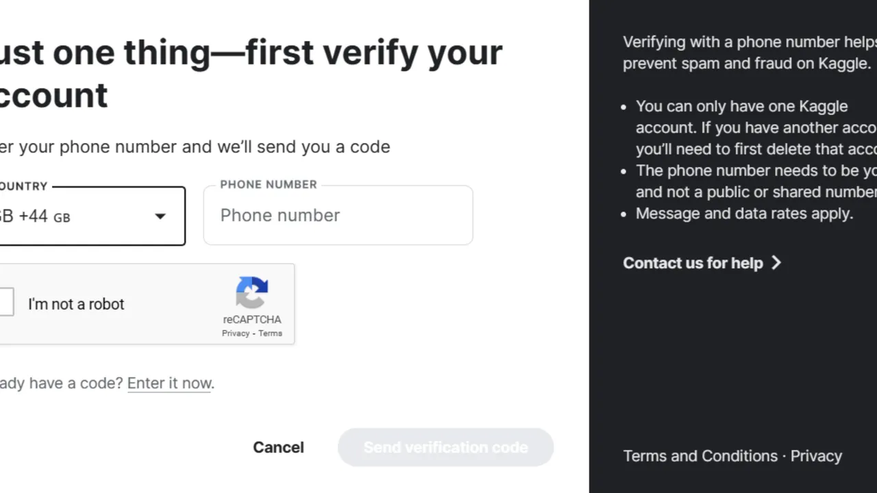 Kaggle app screen