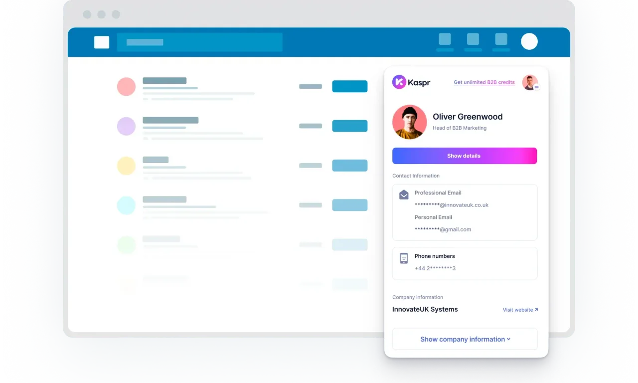 Kaspr interface in use