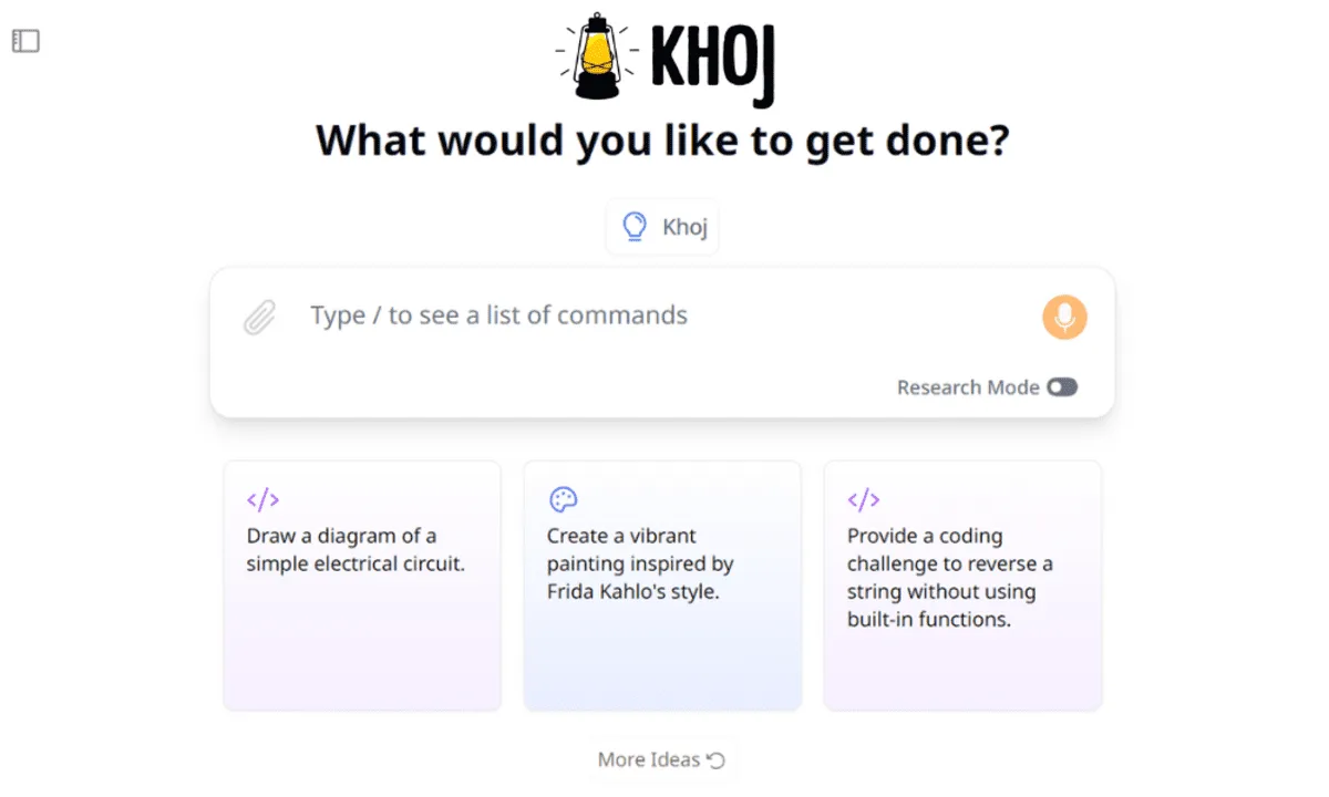 Khoj app screen