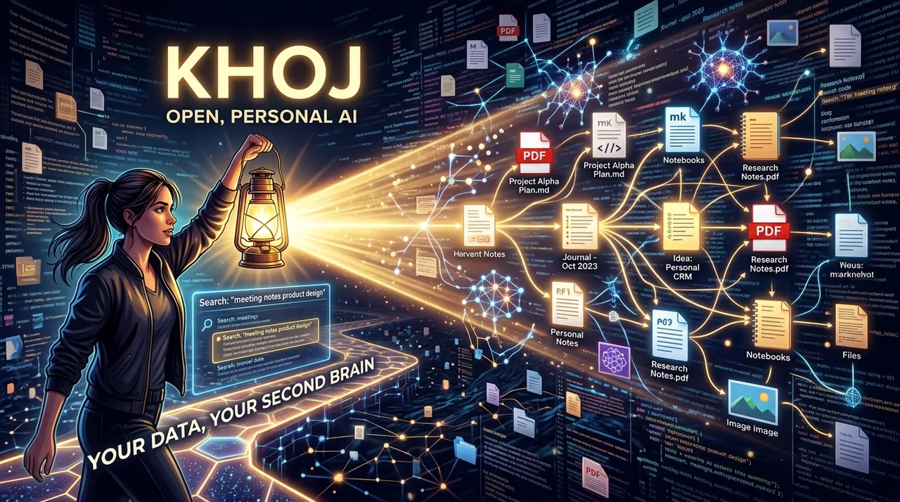Khoj interface in use