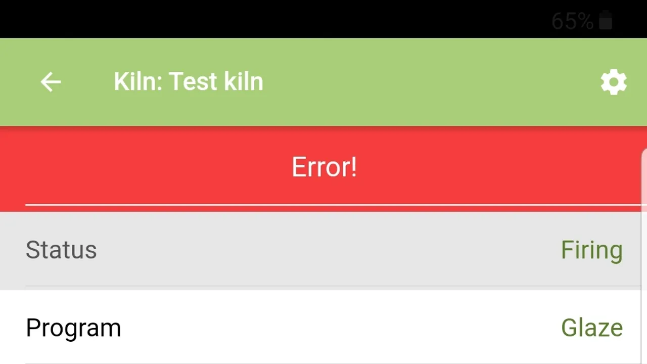 Kiln interface in use