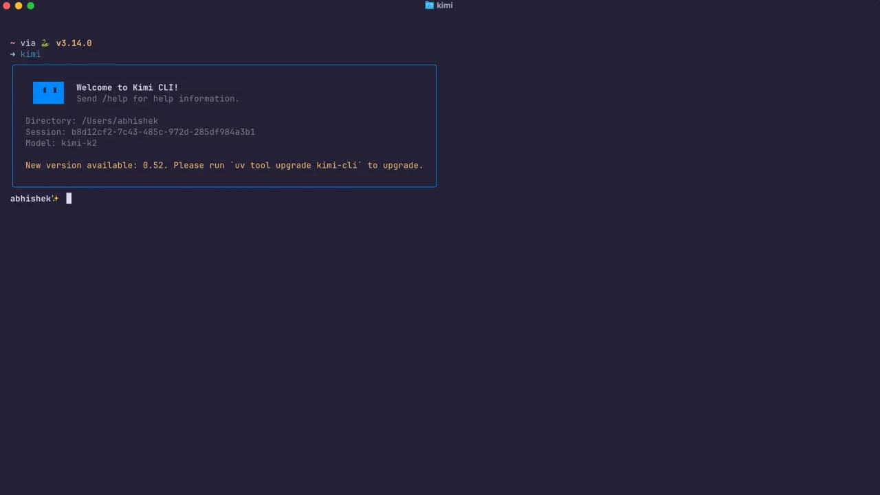 Kimi dashboard view