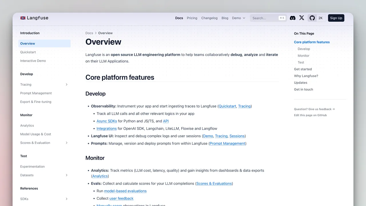 Langfuse app screen