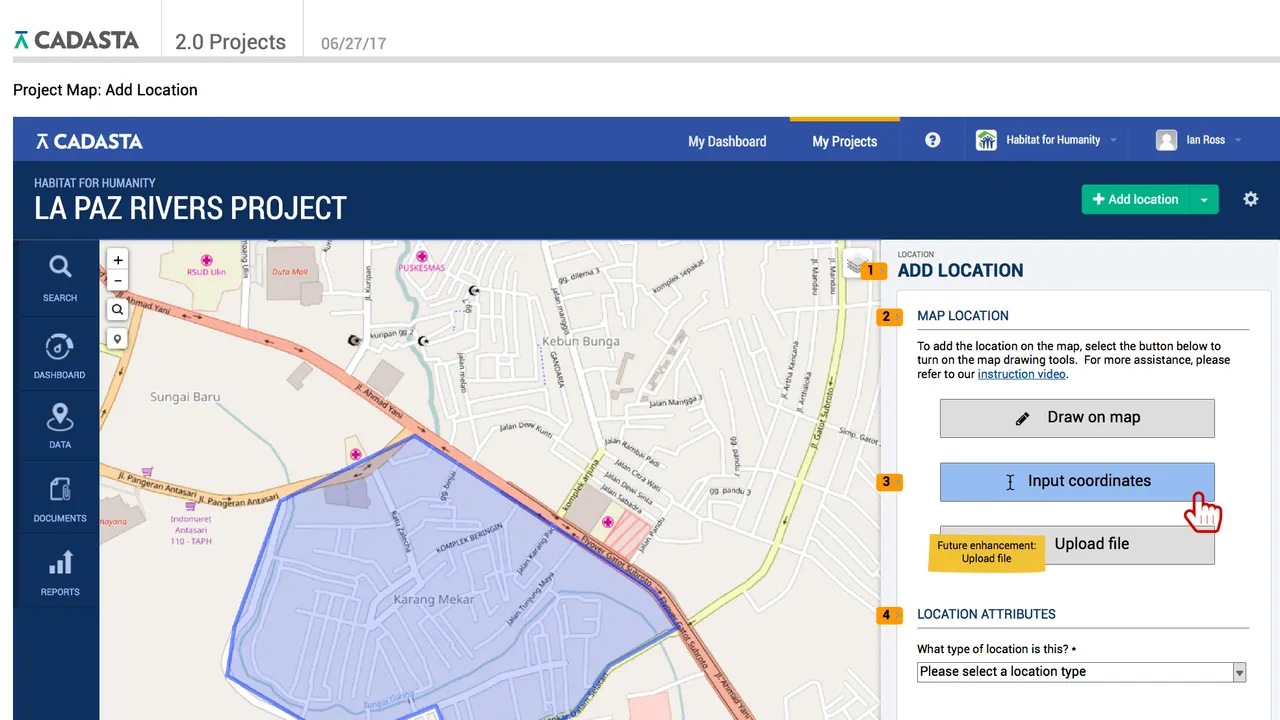 Latitude interface in use