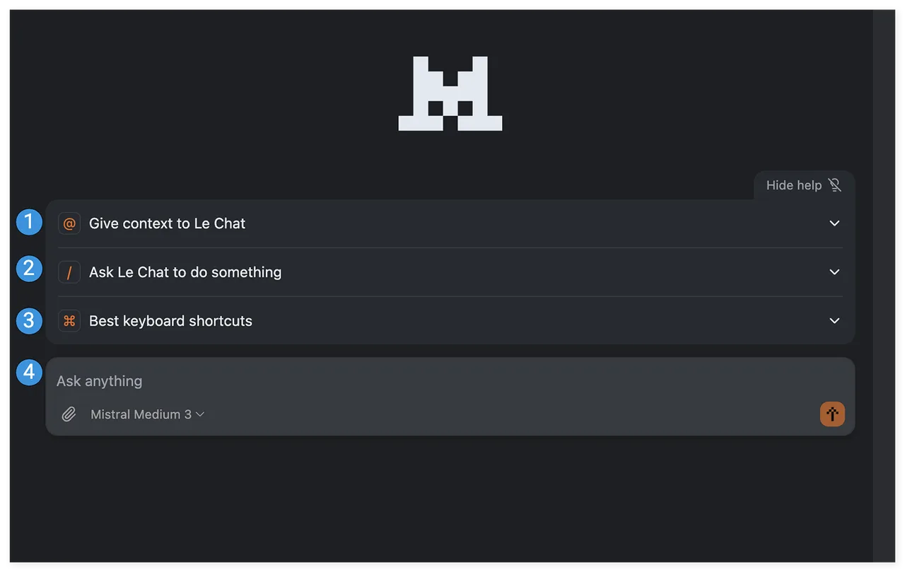 Le Chat interface in use