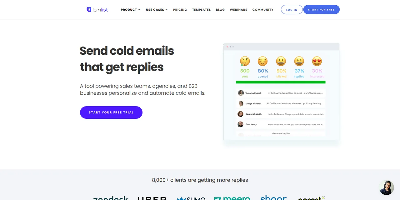 Lemlist app screen