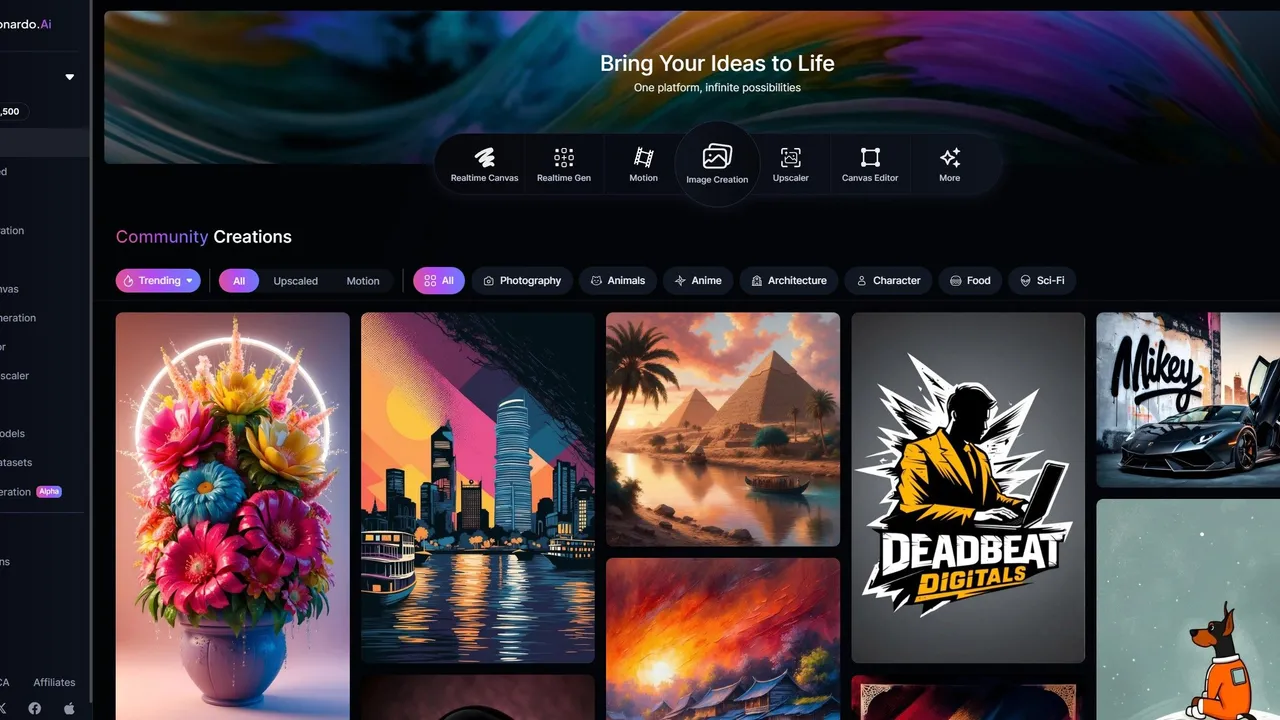 Leonardo app screen