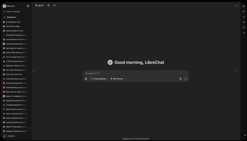 LibreChat interface in use