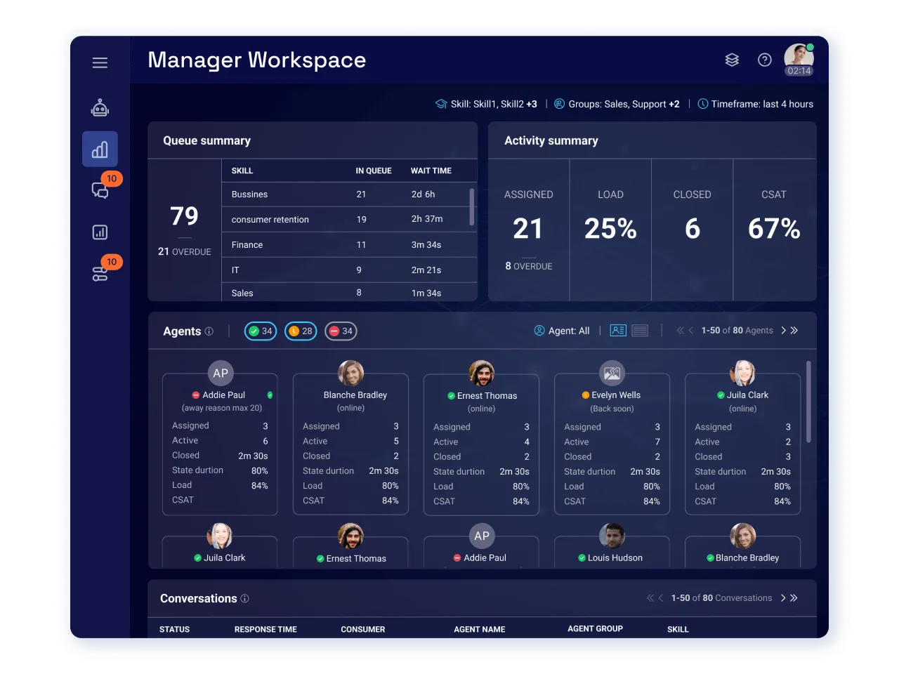 LivePerson interface in use