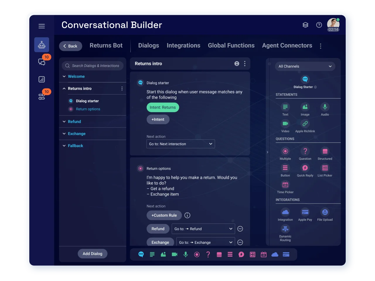 LivePerson interface in use