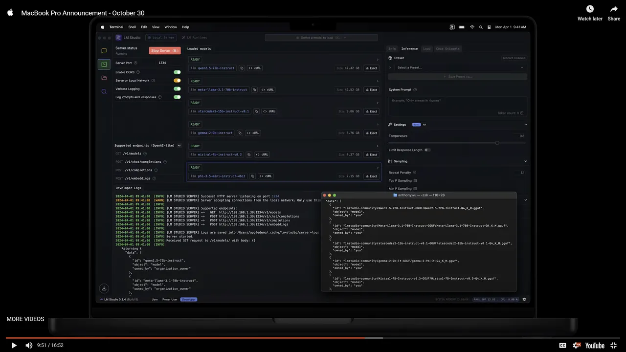 LM Studio dashboard view