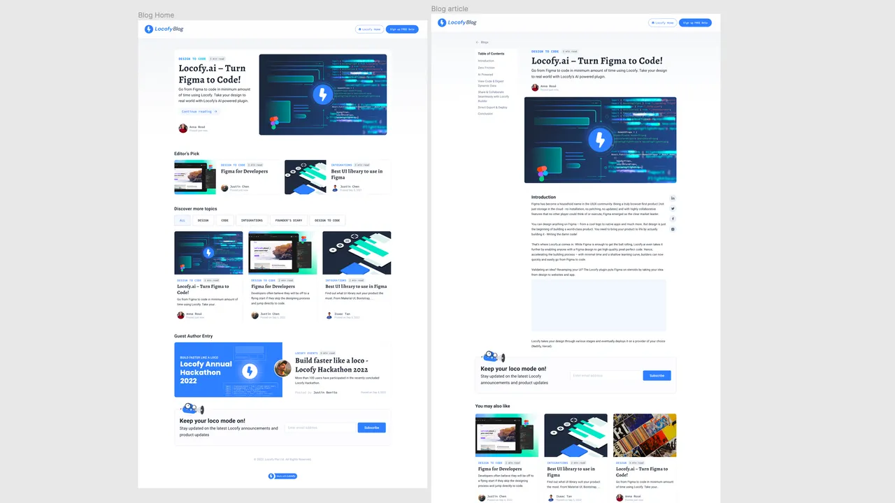 Locofy in action, code AI tool