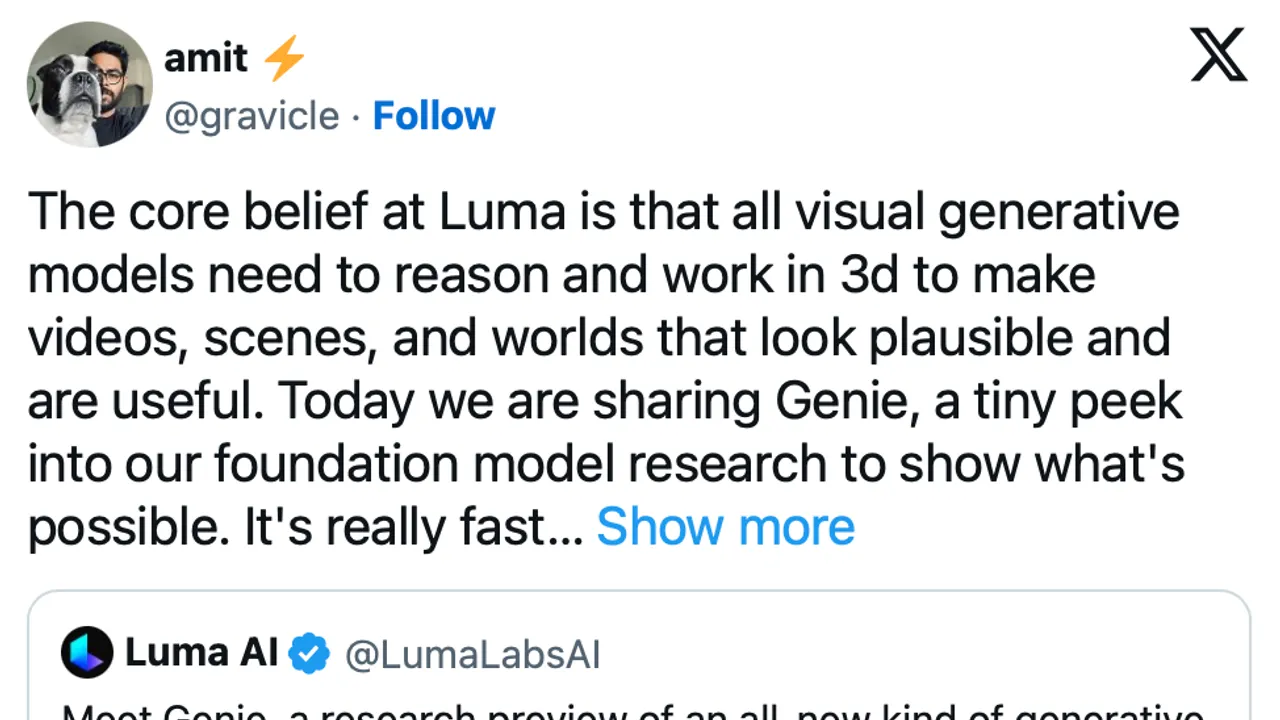 Luma Genie interface in use