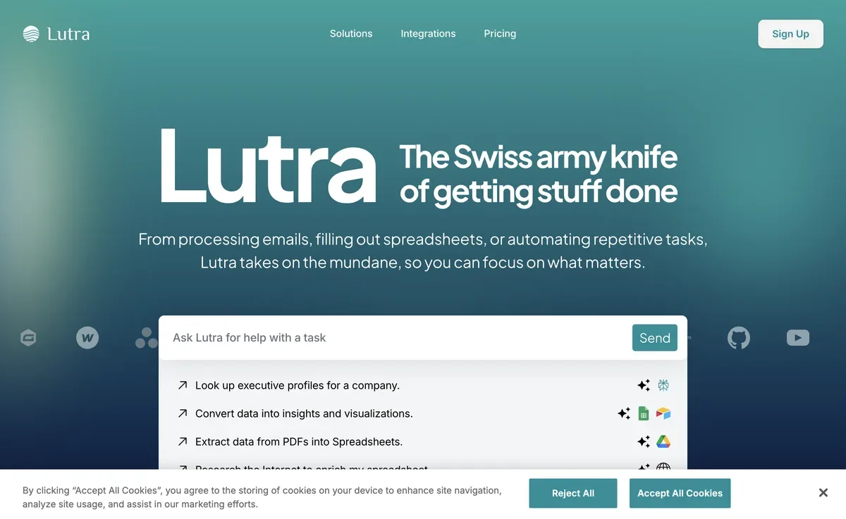 Lutra dashboard view
