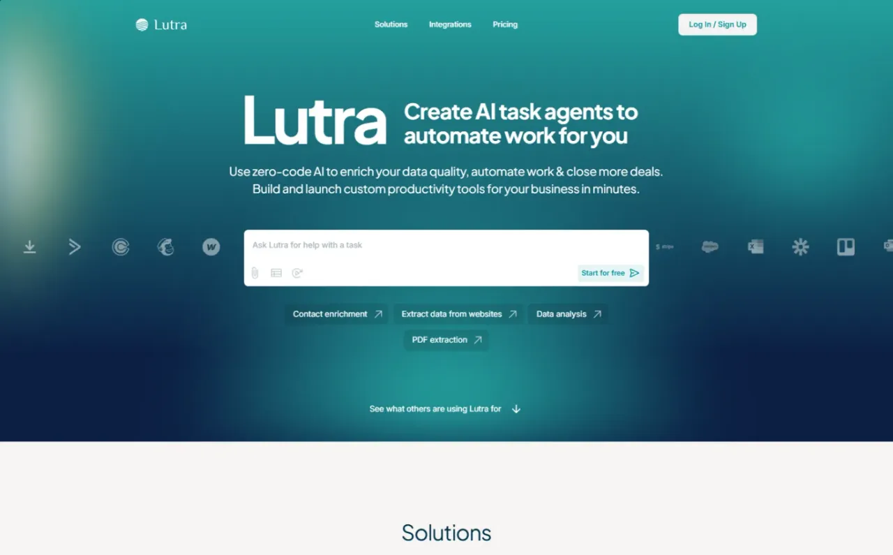 Lutra interface in use