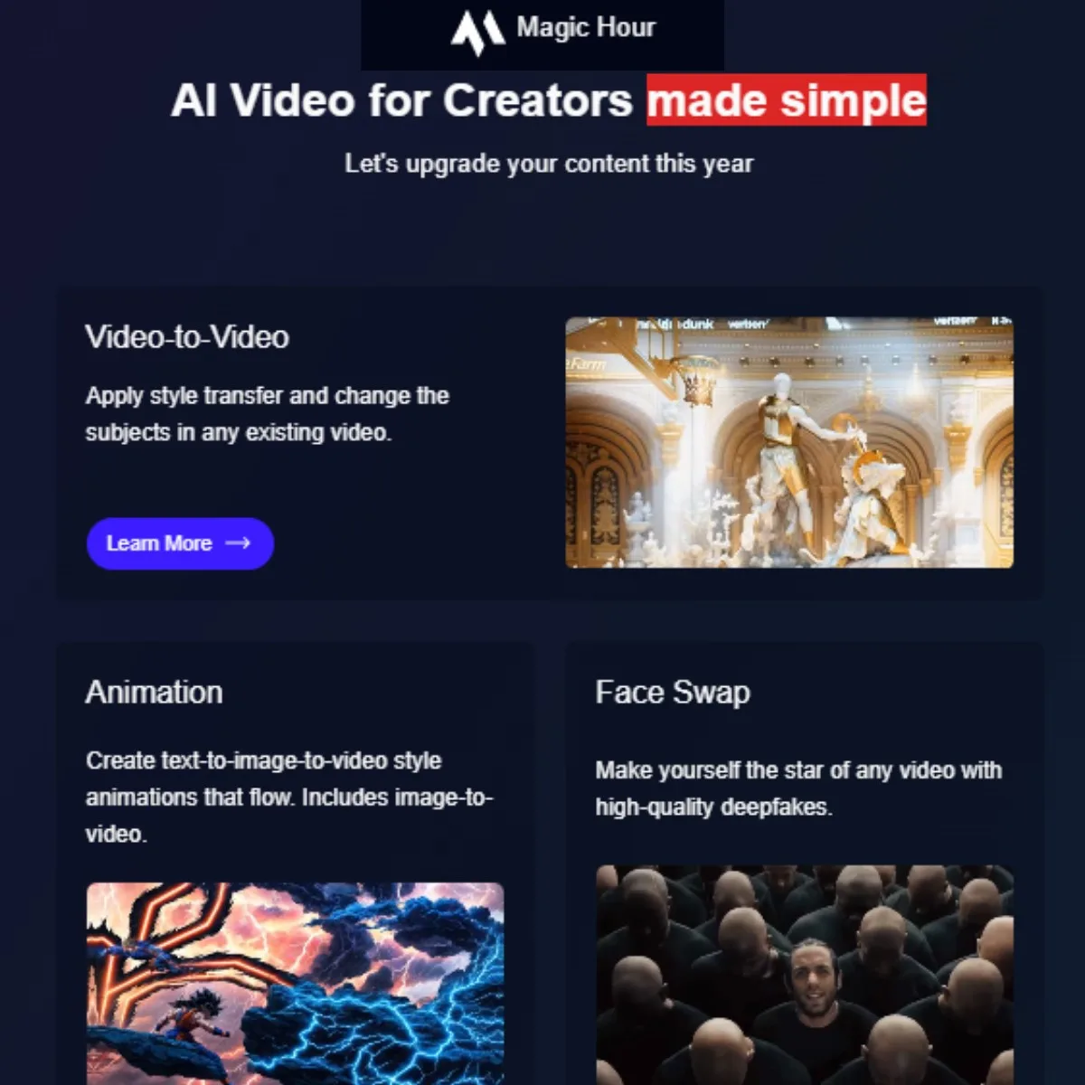 Magic Hour in action, image AI tool