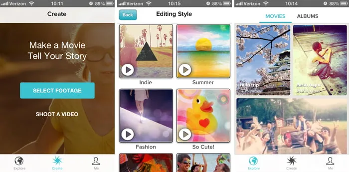 Magisto in action, video AI tool