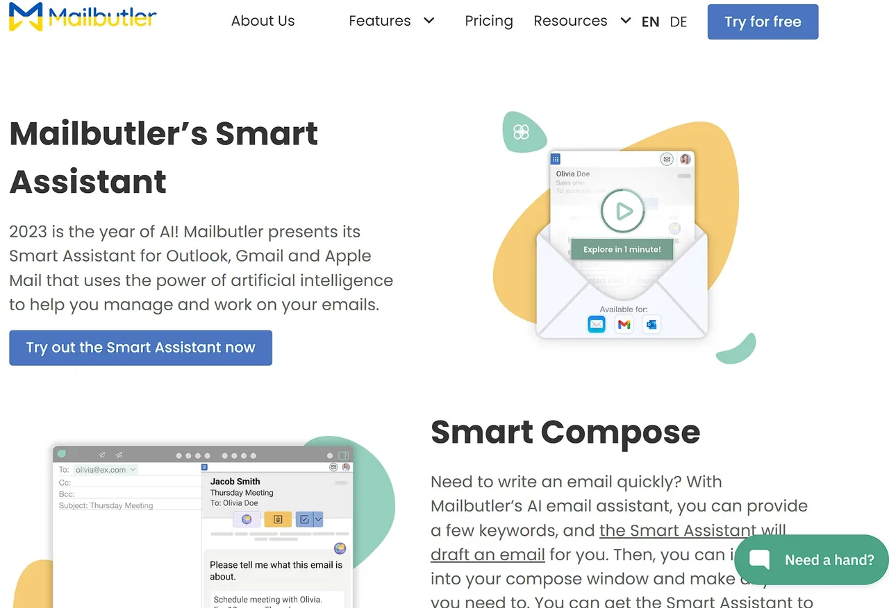 Mailbutler in action, productivity AI tool