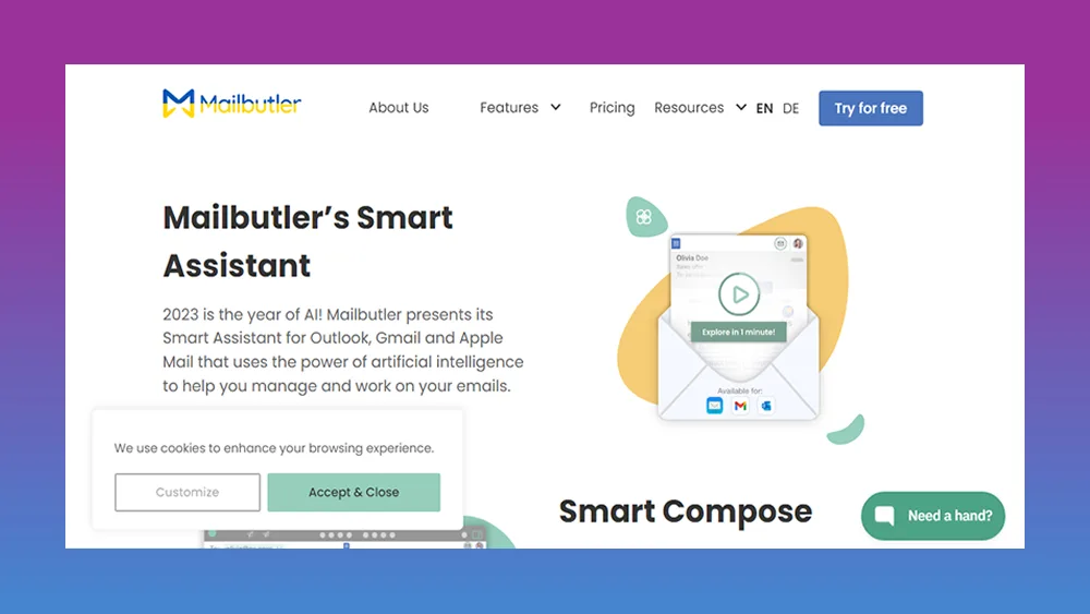 Mailbutler app screen