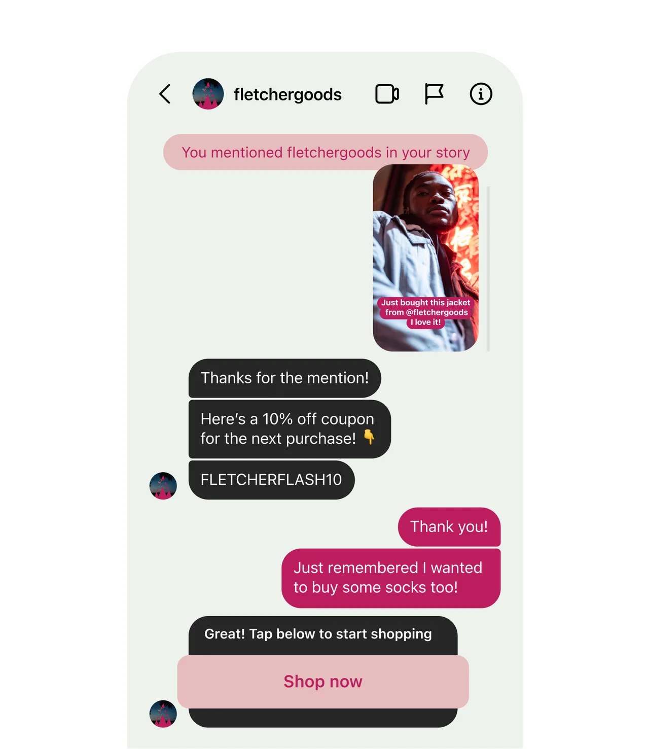 Manychat app screen