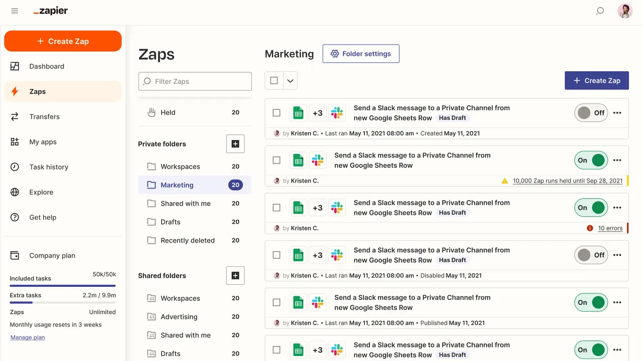 Marblism app screen
