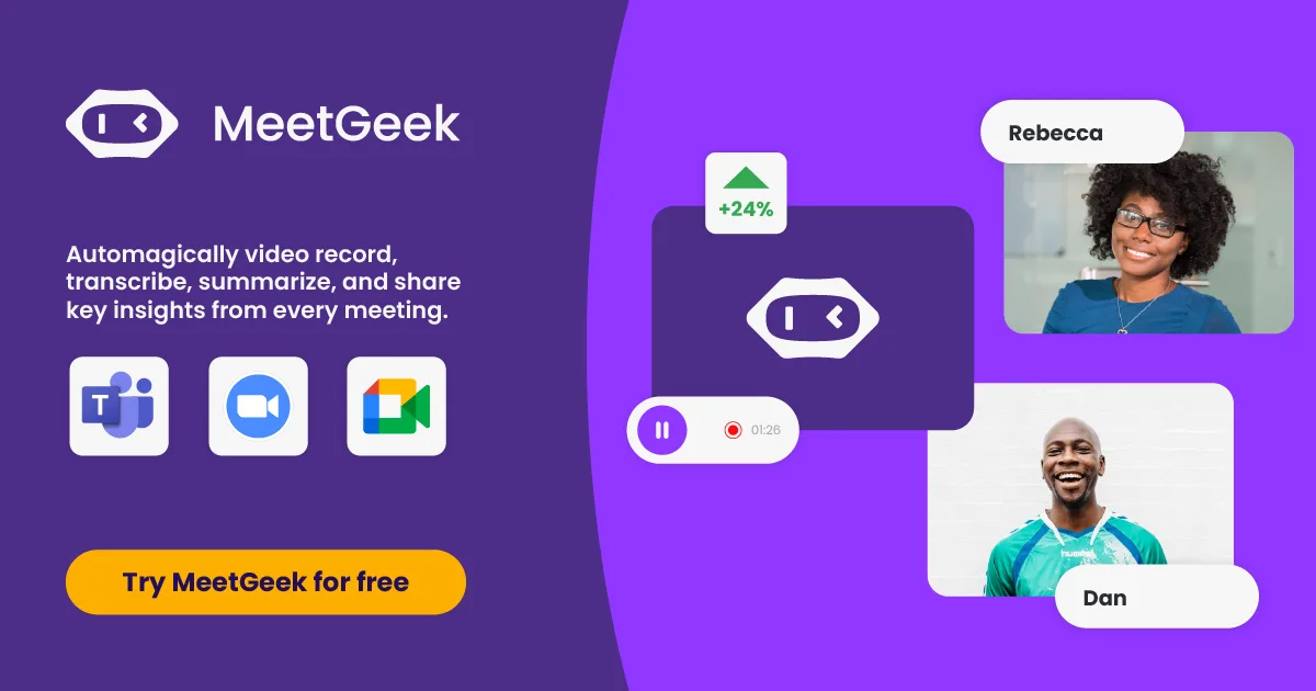 MeetGeek dashboard view
