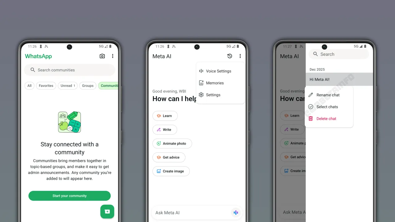 Meta AI dashboard view