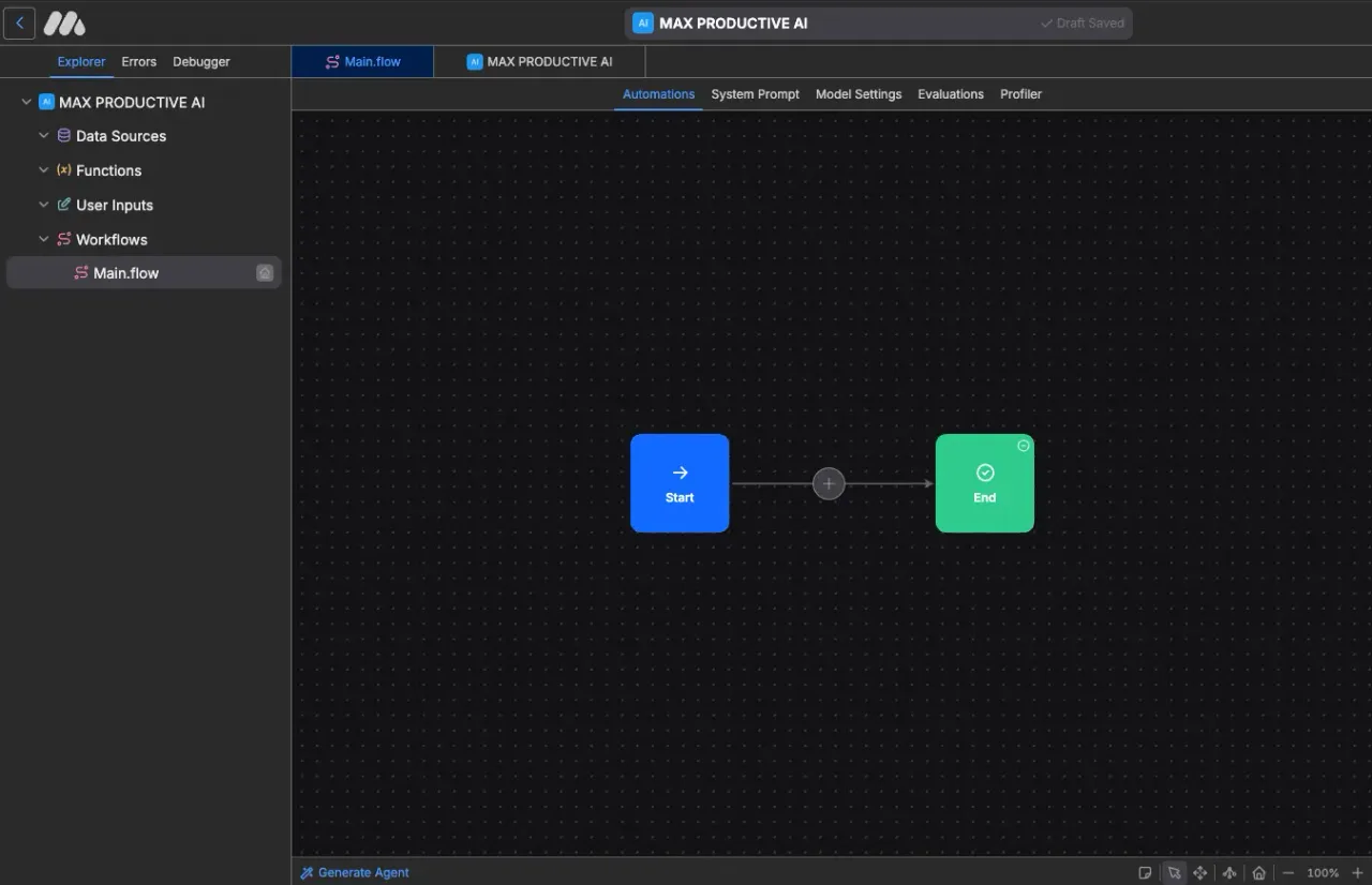 MindStudio interface in use