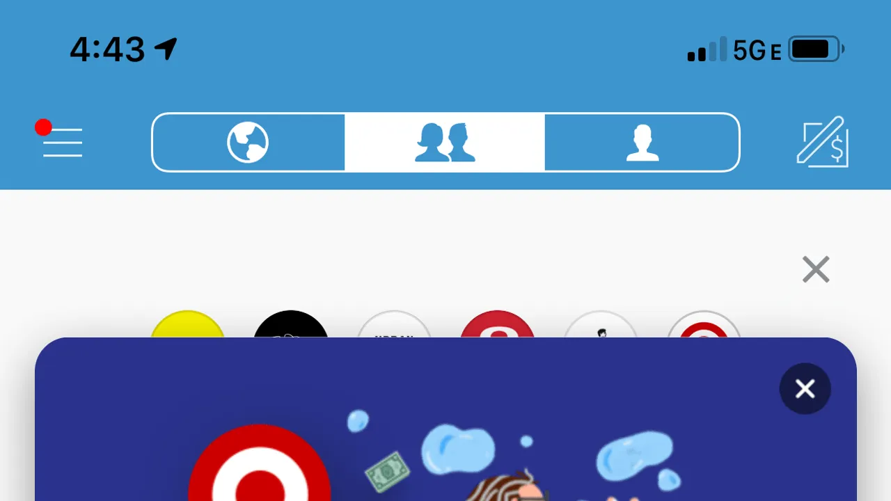 Modal interface in use