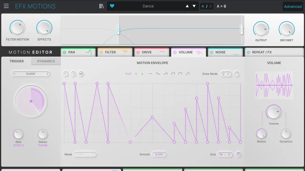 Motion dashboard view