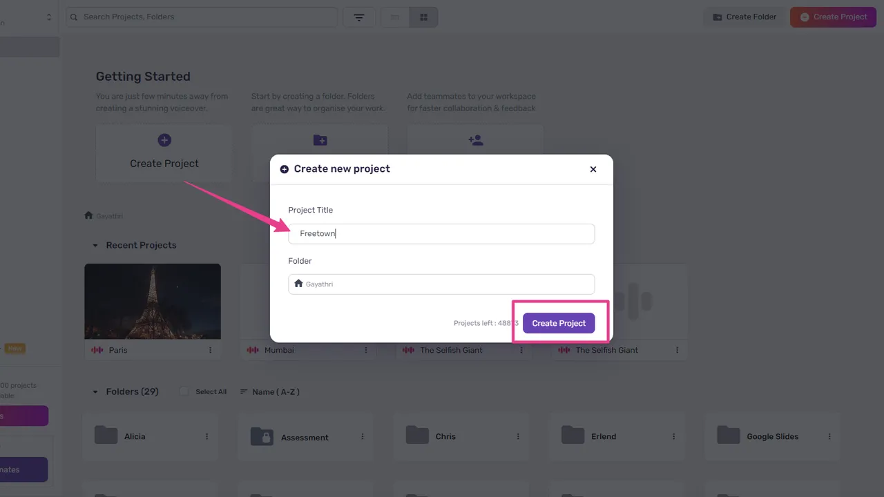 Murf interface in use