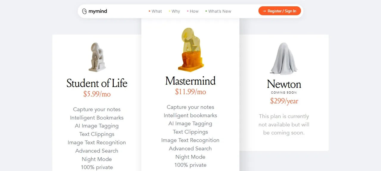 Mymind app screen