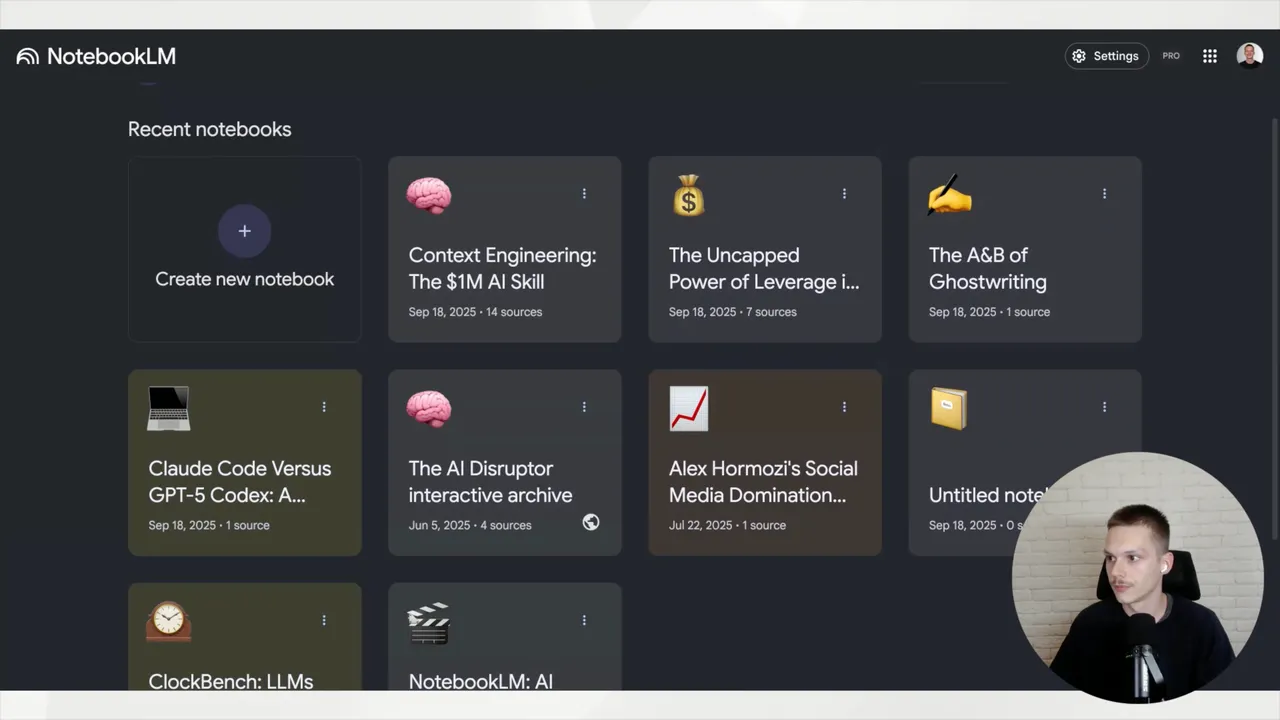 NotebookLM interface in use